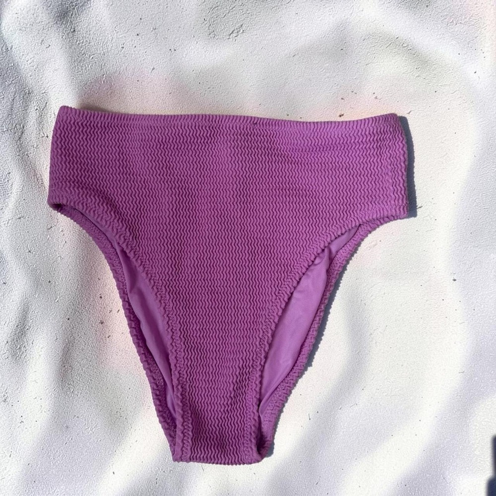 Victoria's Secret purple crinkle super stretch high-waisted bikini bottoms